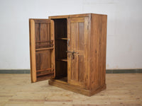 Vintage Rustic Teak Wood Fitted Interior Cupboard Cabinet Storage