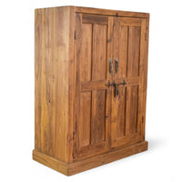 Vintage Rustic Teak Wood Fitted Interior Cupboard Cabinet Storage