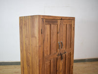 Vintage Rustic Teak Wood Fitted Interior Cupboard Cabinet Storage