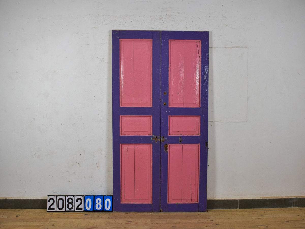 Pair of Antique Vintage Indian Panel Doors