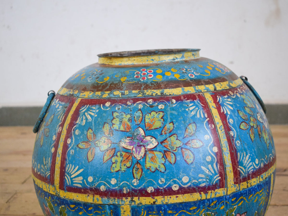 Hand Painted Vintage Rustic Indian Planters Pots 3 X SIZES Available