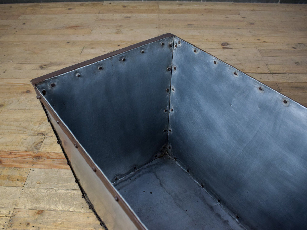 MILLWARDS® Handmade Vintage Style Galvanised Riveted Trough Planter - 64 cm