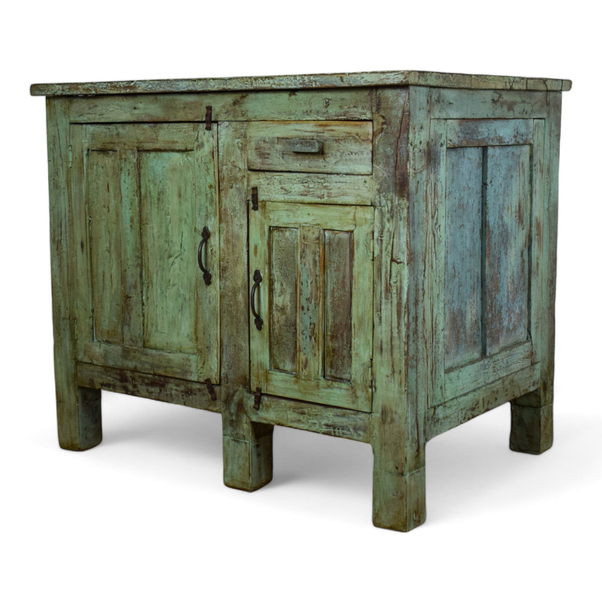 Vintage Painted Kitchen Island Cupboard Cabinet