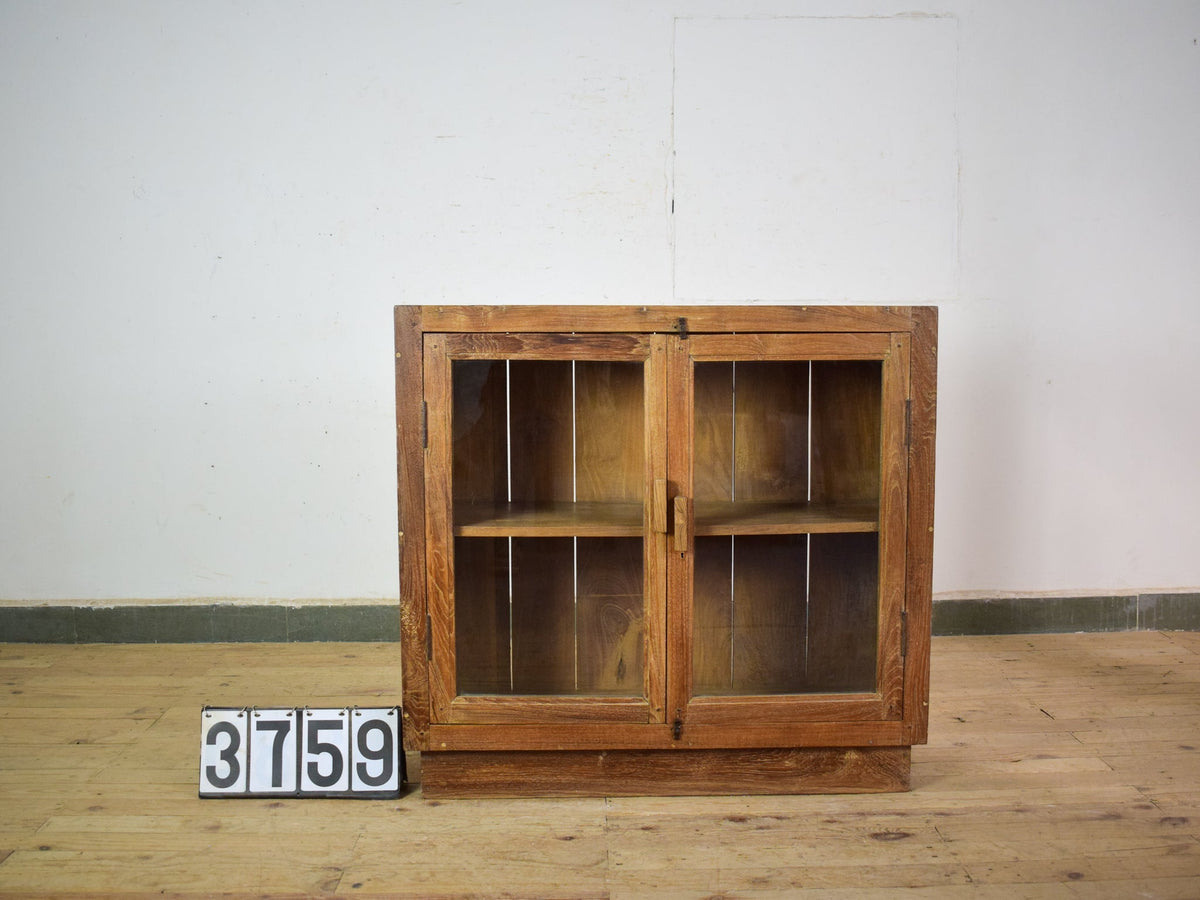 Vintage Worn Painted Rustic Cupboard Cabinet