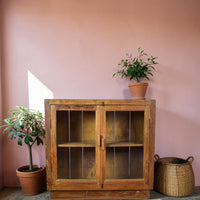 Vintage Worn Painted Rustic Cupboard Cabinet