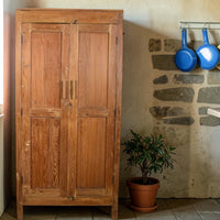 Vintage Hard Wood Fitted Interior Cupboard Cabinet Storage