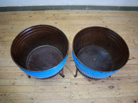 Pair of Vintage Dolly Tub Planets on Iron Stands