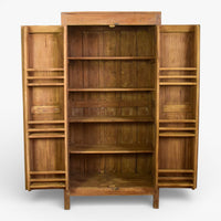 Vintage Hard Wood Fitted Interior Cupboard Cabinet Storage