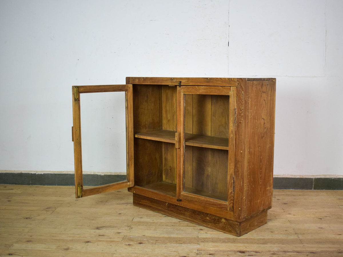 Vintage Worn Painted Rustic Cupboard Cabinet