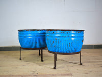 Pair of Vintage Dolly Tub Planets on Iron Stands