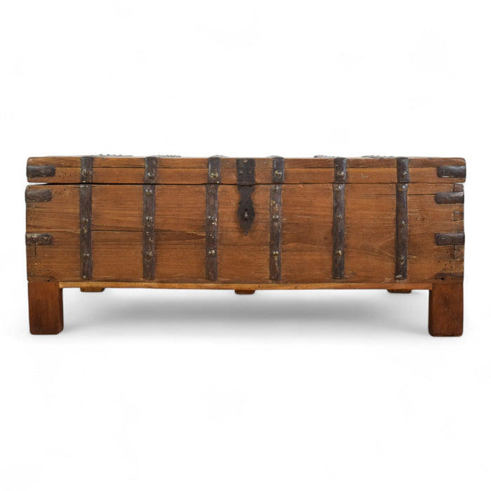 Antique Teak Wooden Chest Box Coffee Table