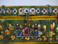 Vintage Indian Hand Painted Metal Travel Trunk Chest