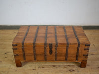 Antique Teak Wooden Chest Box Coffee Table