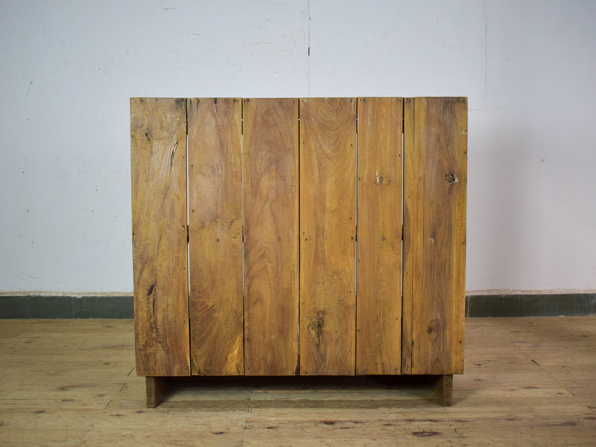 Vintage Worn Painted Rustic Cupboard Cabinet