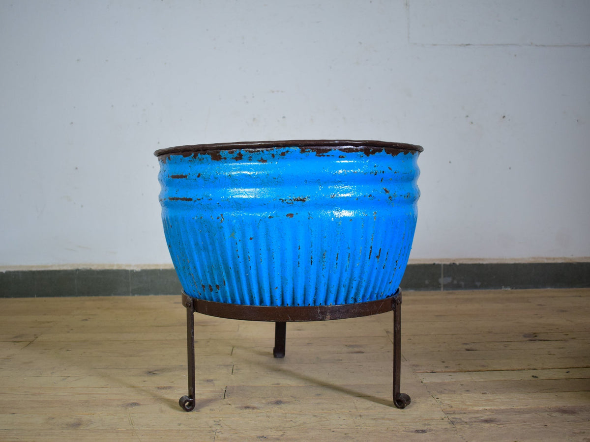 Pair of Vintage Dolly Tub Planets on Iron Stands