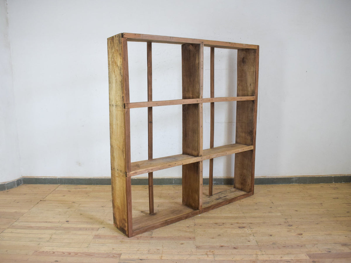 Large Vintage Wooden Rustic Shop Display Shelving Rack