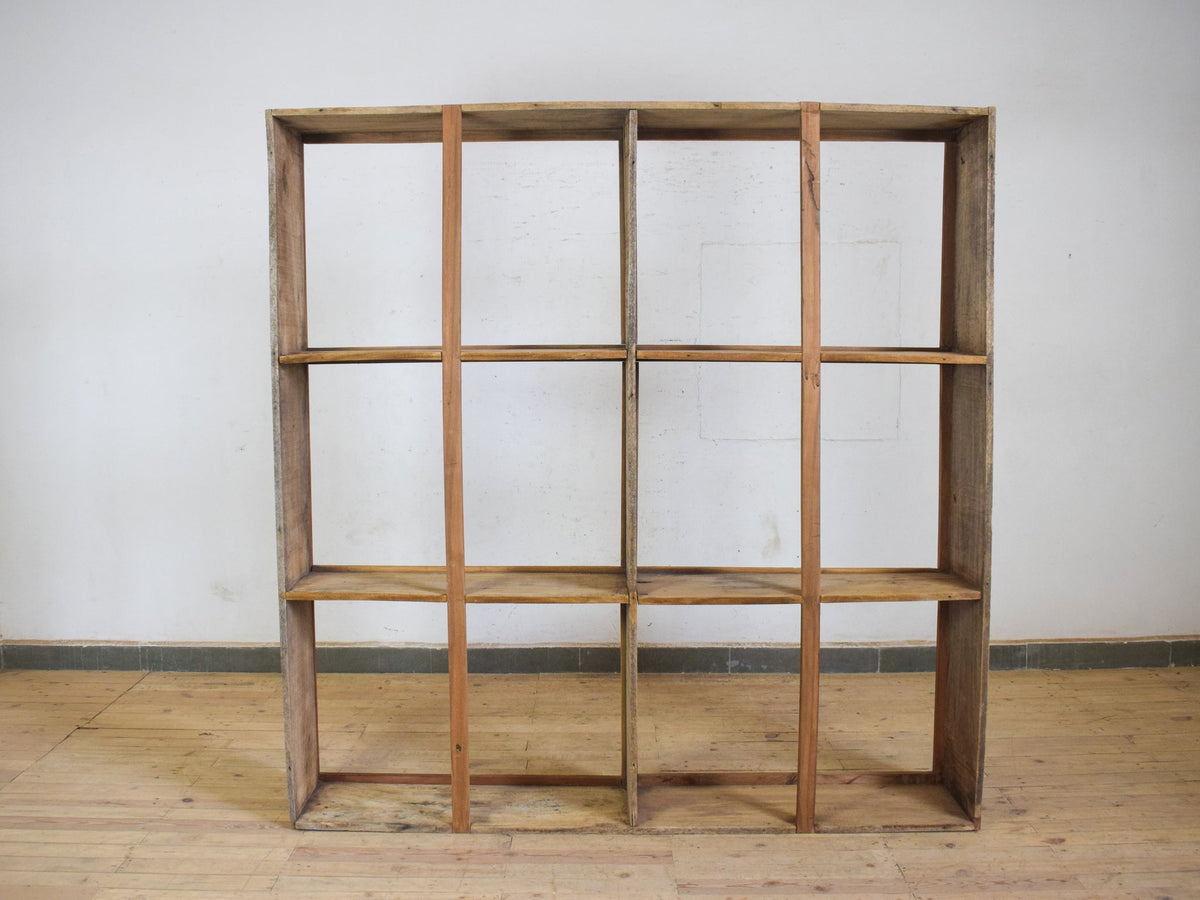 Large Vintage Wooden Rustic Shop Display Shelving Rack