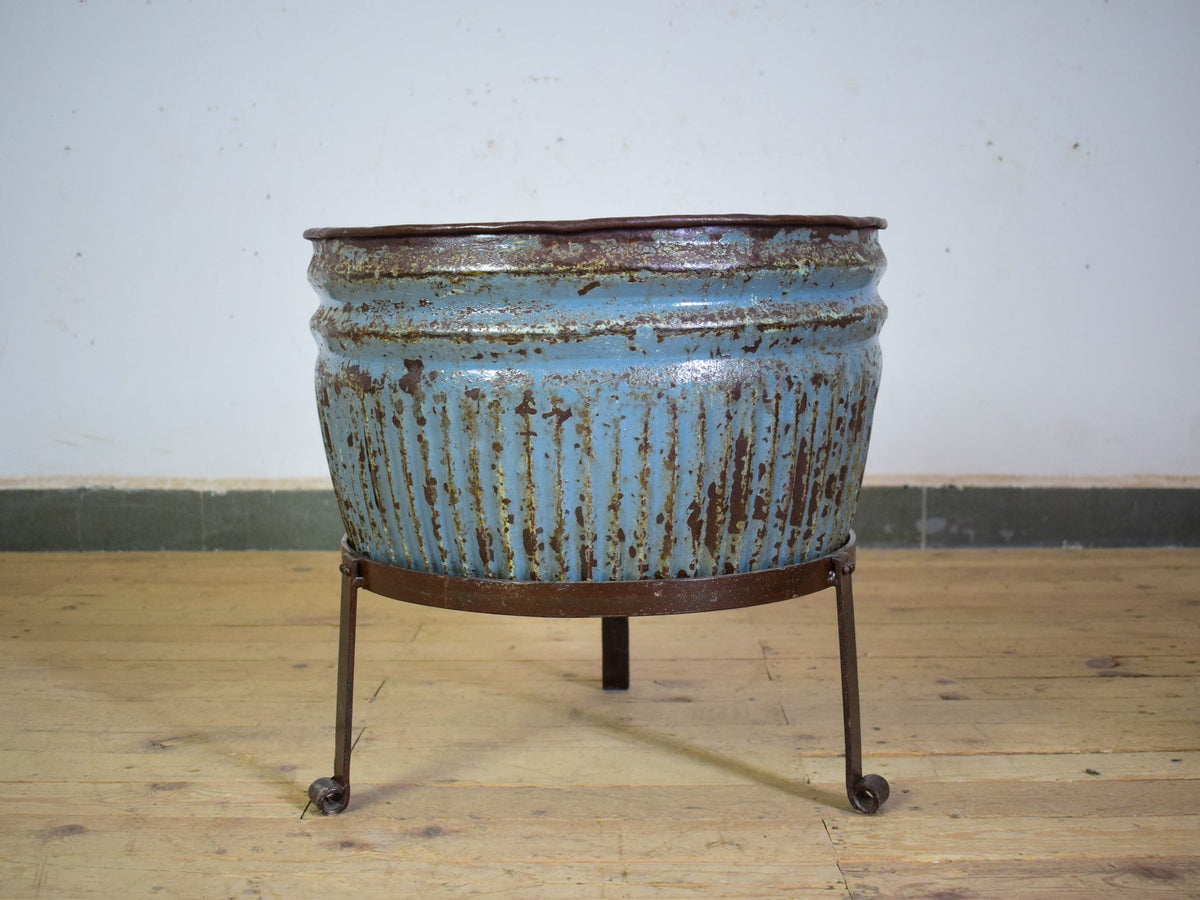 Pair of Vintage Dolly Tub Planets on Iron Stands