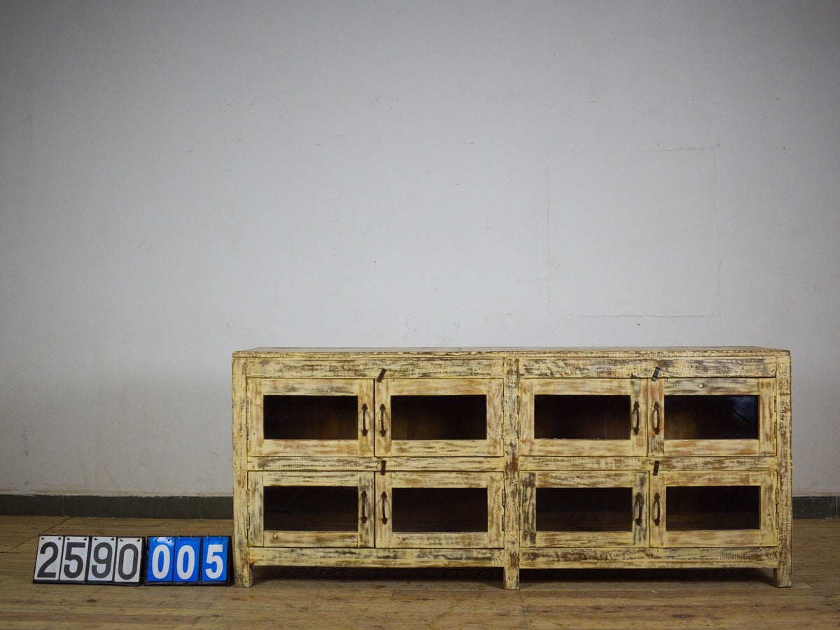 Vintage Solid Wood Rustic Sideboard Cupboard