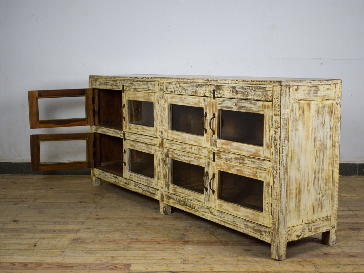Vintage Solid Wood Rustic Sideboard Cupboard