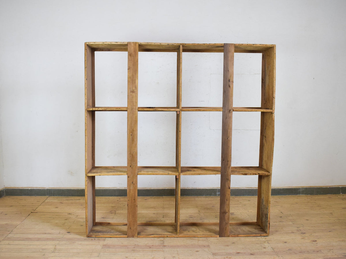 Large Vintage Wooden Rustic Shop Display Shelving Rack