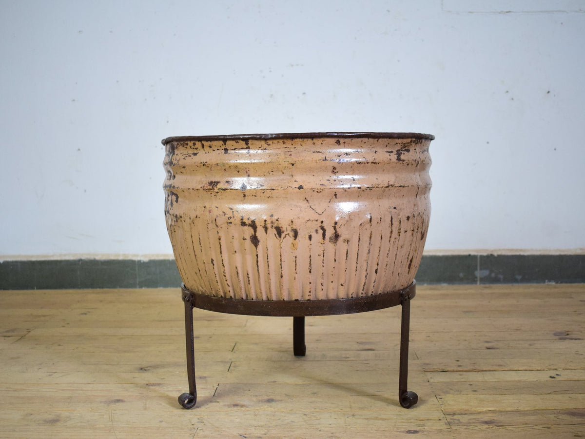 Pair of Vintage Dolly Tub Planets on Iron Stands