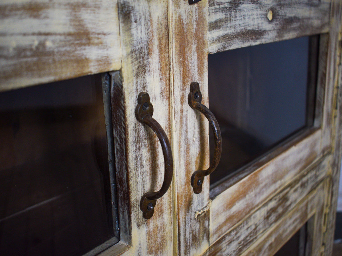 Vintage Solid Wood Rustic Sideboard Cupboard