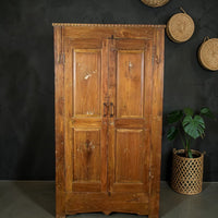 Vintage Rustic Hard Wood Fitted Interior Cupboard Cabinet Storage