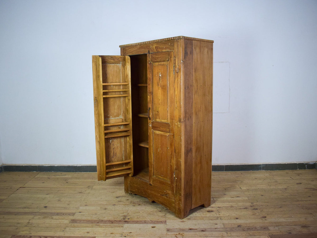 Vintage Rustic Hard Wood Fitted Interior Cupboard Cabinet Storage