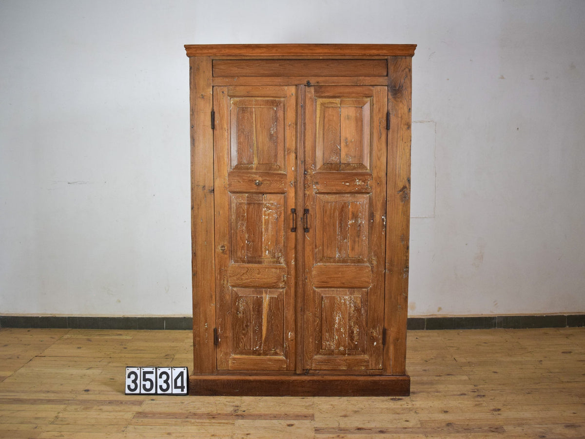 Vintage Rustic Teak Wood Cupboard Cabinet Storage