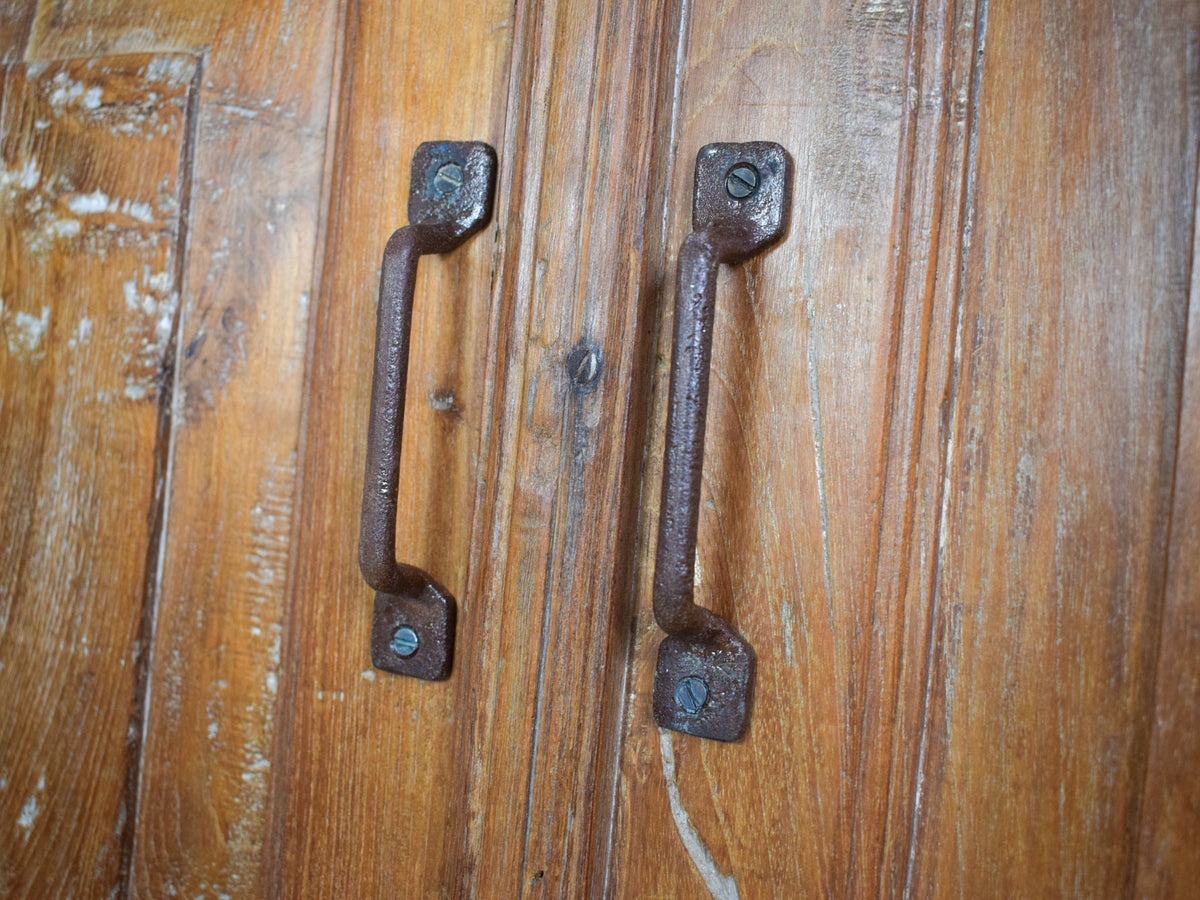 Vintage Rustic Teak Wood Cupboard Cabinet Storage