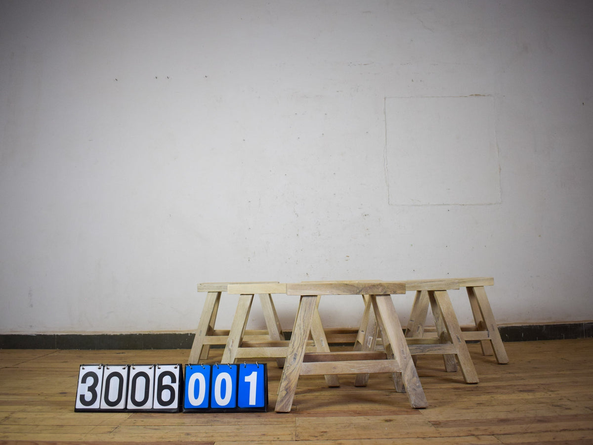 Vintage Bleached Wooden Rustic Stool