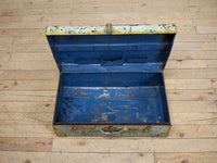 Vintage Indian Hand Painted Metal Travel Trunk Chest