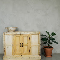Vintage Rustic Bleached Wood Cupboard Cabinet Storage