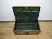 Vintage Indian Hand Painted Metal Travel Trunk Chest