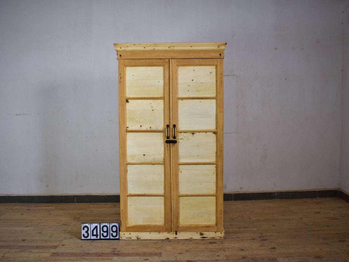 Vintage Rustic Bleached Wood Cupboard Cabinet