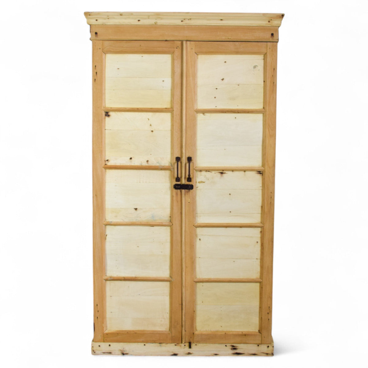 Vintage Rustic Bleached Wood Cupboard Cabinet