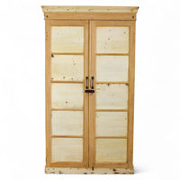 Vintage Rustic Bleached Wood Cupboard Cabinet
