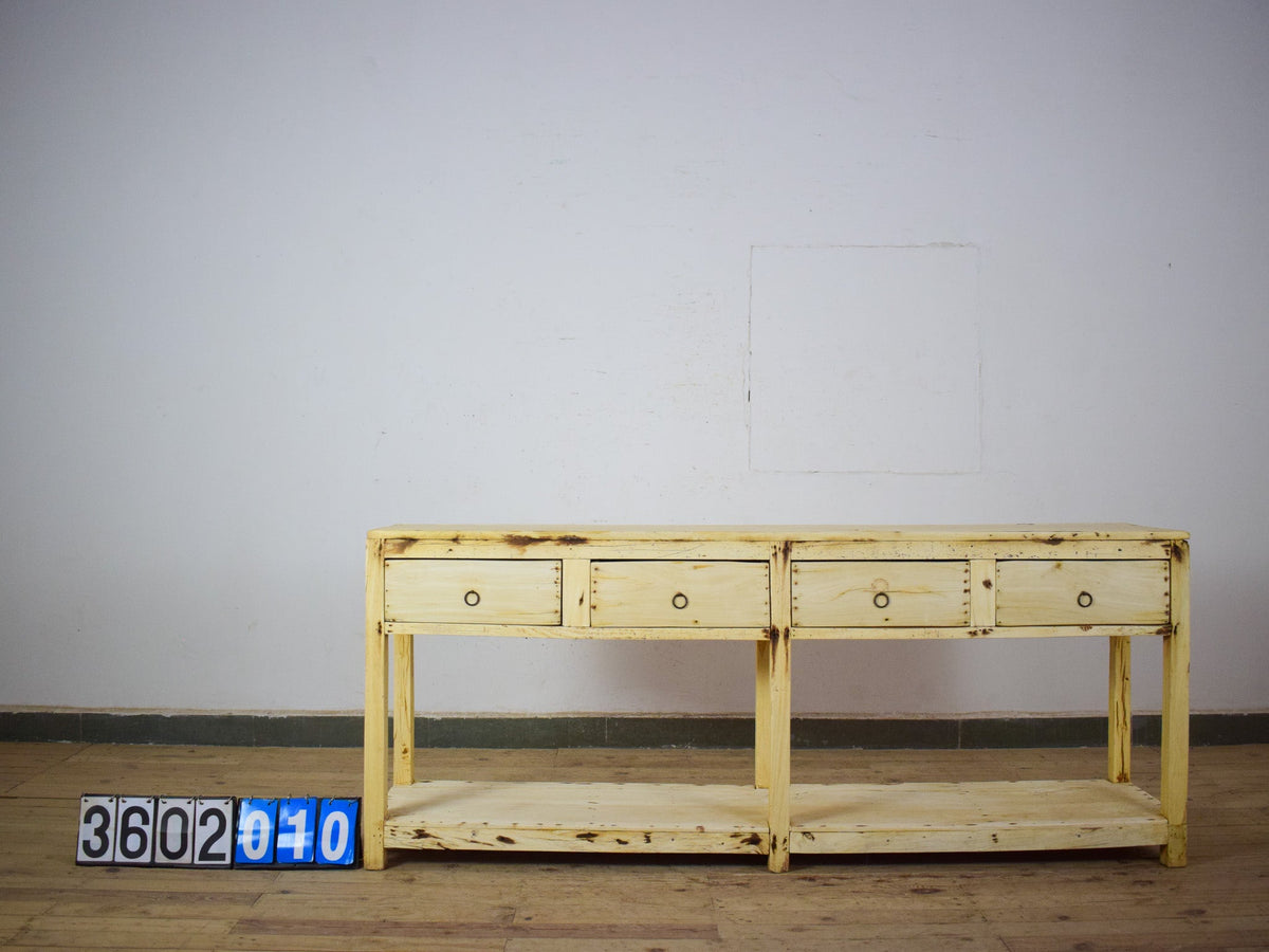 Vintage Solid Wood Rustic Sideboard Cupboard Drawers