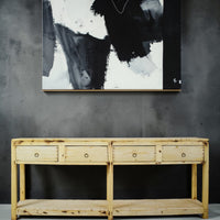Vintage Solid Wood Rustic Sideboard Cupboard Drawers