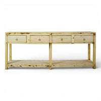 Vintage Solid Wood Rustic Sideboard Cupboard Drawers