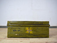 Vintage Indian Hand Painted Metal Travel Trunk Chest
