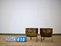 Pair of Vintage Dolly Tub Planets on Iron Stands