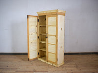 Vintage Rustic Bleached Wood Cupboard Cabinet