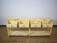 Vintage Solid Wood Rustic Sideboard Cupboard Drawers