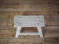 Vintage Bleached Wooden Rustic Stool