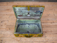 Vintage Indian Hand Painted Metal Travel Trunk Chest