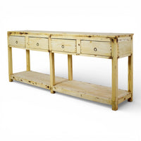 Vintage Solid Wood Rustic Sideboard Cupboard Drawers