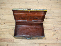 Vintage Indian Hand Painted Metal Travel Trunk Chest