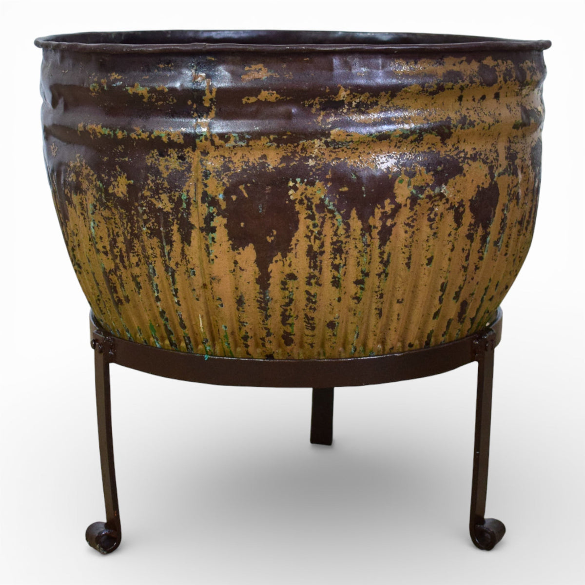 Pair of Vintage Dolly Tub Planets on Iron Stands